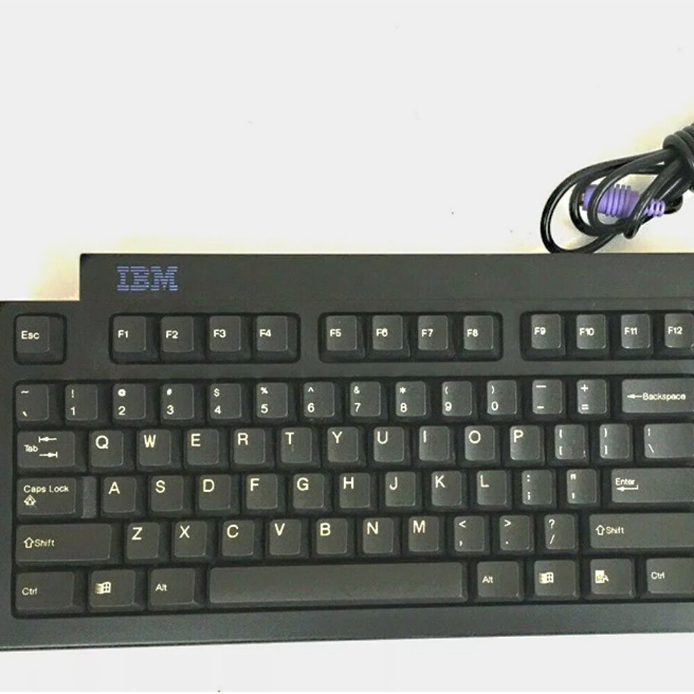 Vintage IBM KB9910 Black Wired PS/2 Mechanical Gaming Keyboard
